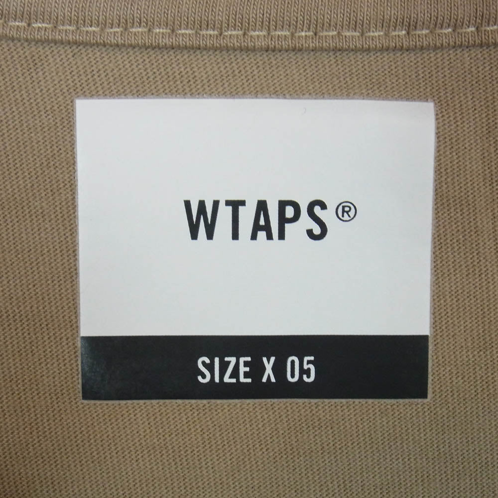WTAPS ダブルタップス 19AW 40% uparmored 40PCT UPARMORED TEE フォーティーパーセント アップアーマード クルーネック 半袖 Tシャツ カットソー ベージュ系 5【中古】