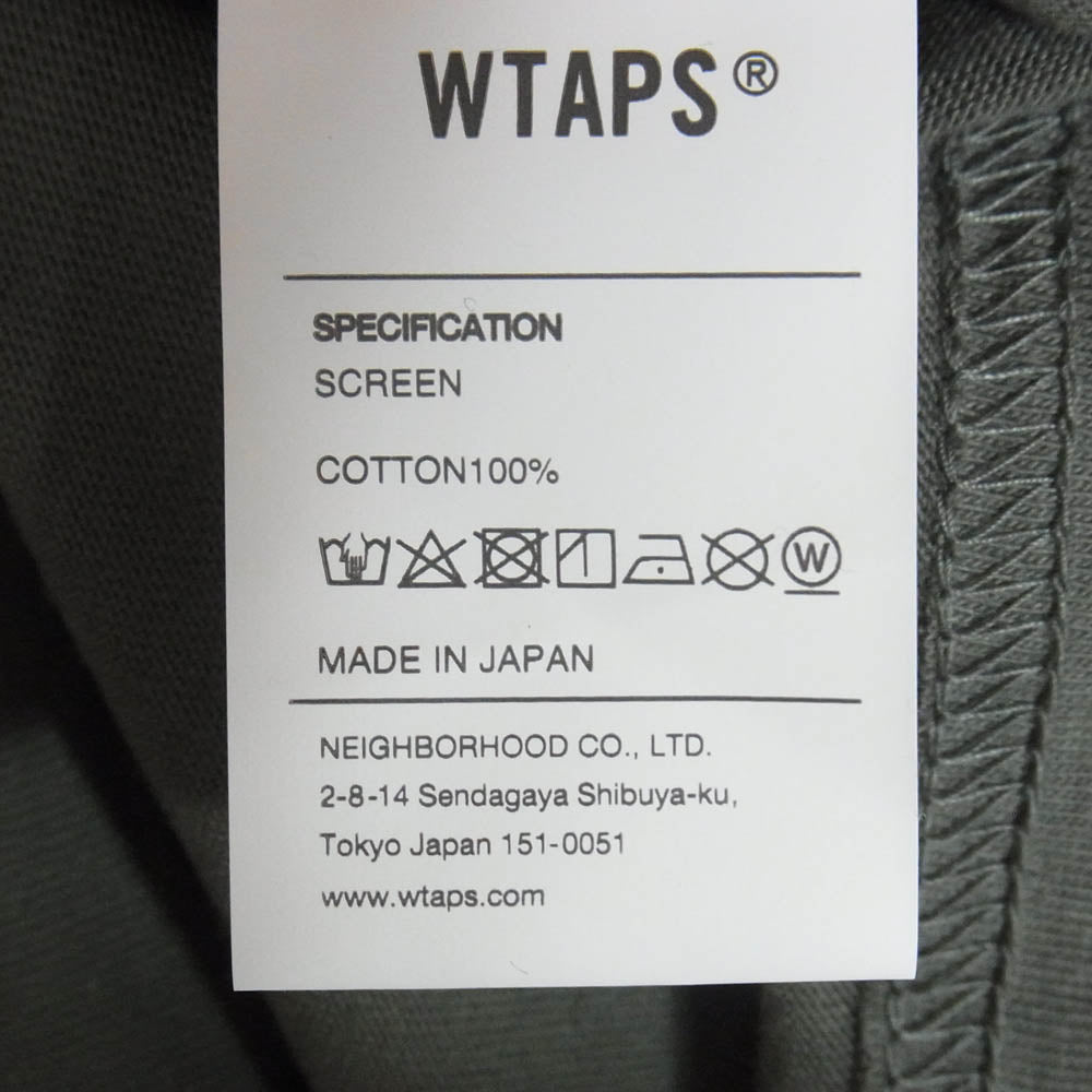 WTAPS ダブルタップス 20AW 202PCDT-ST04S WTVUA DOT TEE SCREEN ドット スクリーン サークル ロゴ プリント Tシャツ 半袖カットソー OLIVE DRAB 4【新古品】【未使用】【中古】