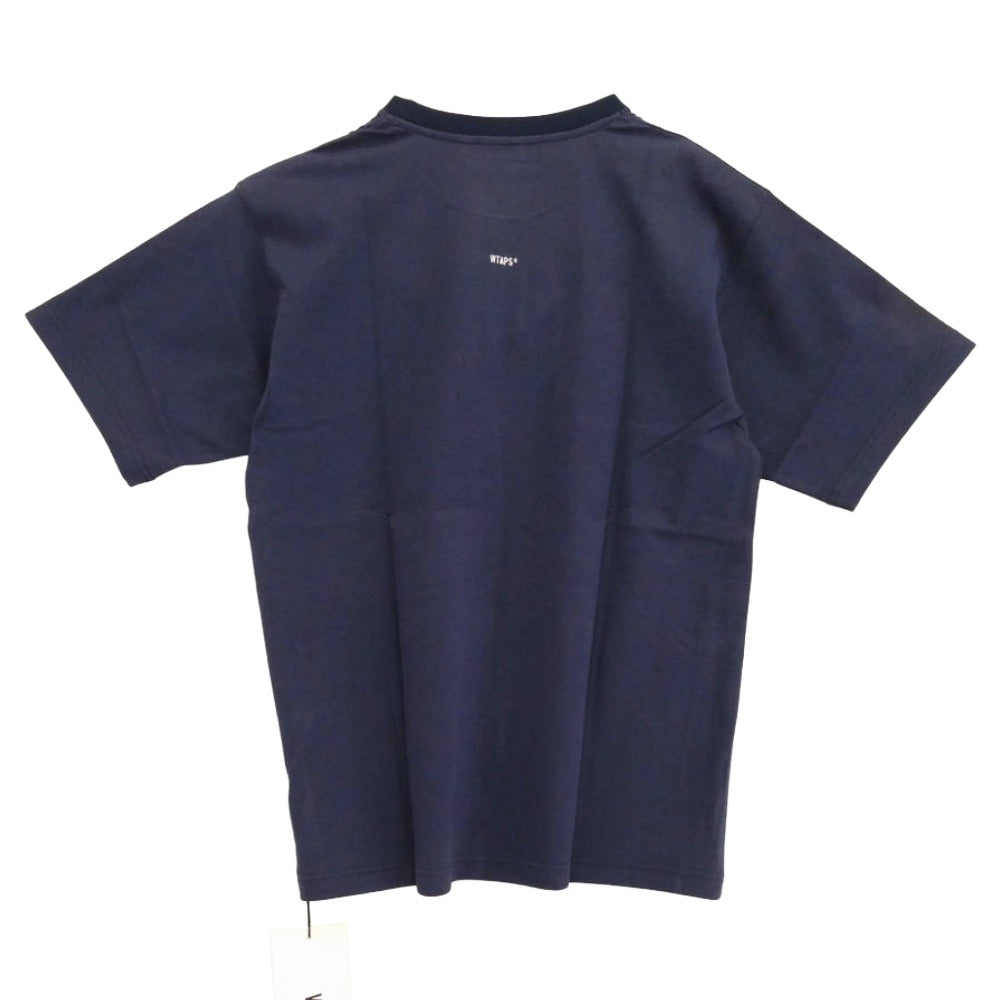 WTAPS ダブルタップス 21SS 211ATDT-CSM29 RINGER SS リンガー コットン クルーネック 半袖 Tシャツ カットソー ネイビー系 X 03【新古品】【未使用】【中古】