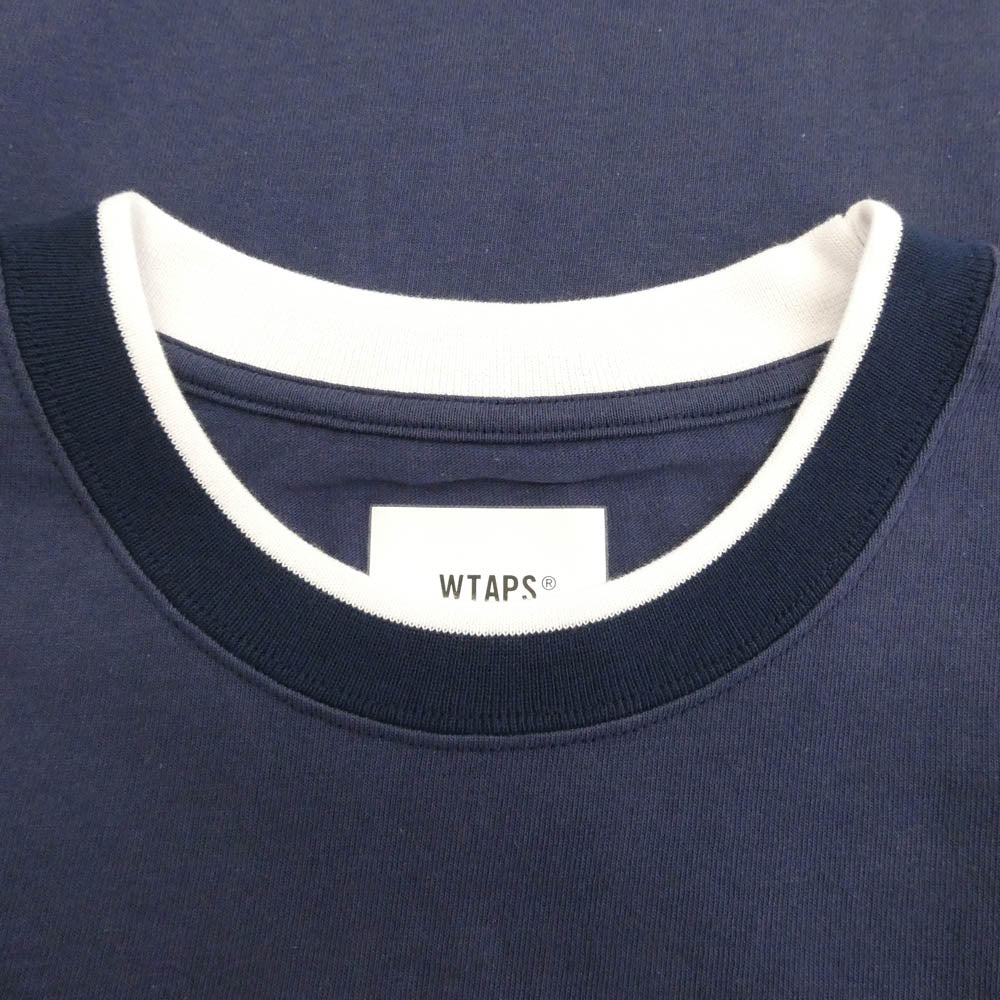 WTAPS ダブルタップス 21SS 211ATDT-CSM29 RINGER SS リンガー コットン クルーネック 半袖 Tシャツ カットソー ネイビー系 X 03【新古品】【未使用】【中古】