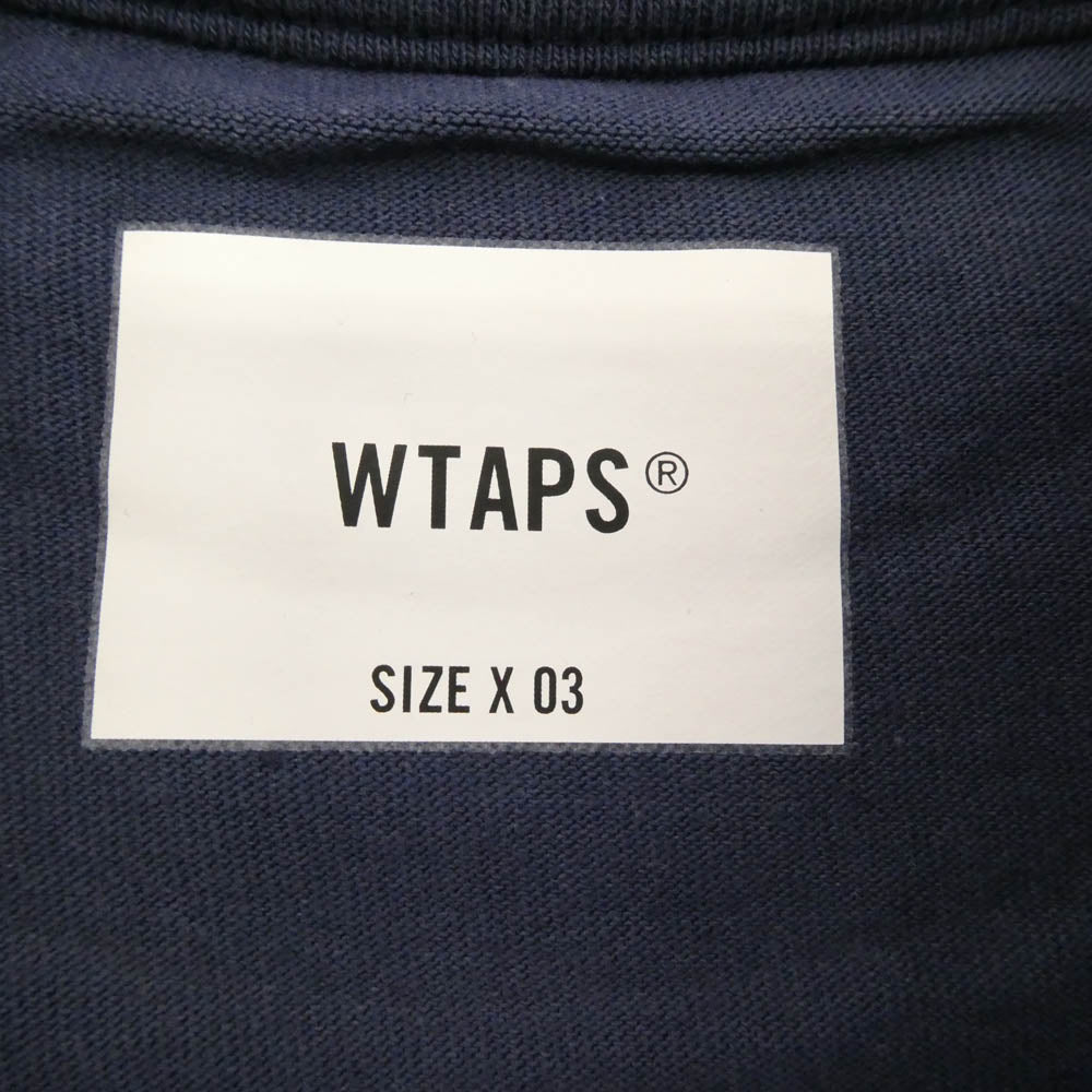 WTAPS ダブルタップス 21SS 211ATDT-CSM29 RINGER SS リンガー コットン クルーネック 半袖 Tシャツ カットソー ネイビー系 X 03【新古品】【未使用】【中古】
