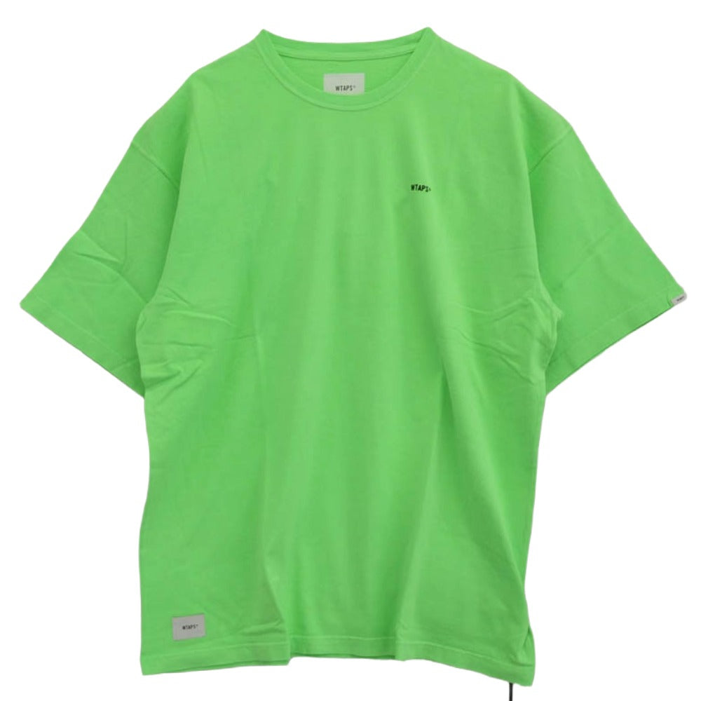 WTAPS ダブルタップス 21SS 211ATDT-CSM04 FLAT01 CREWNECK TEE COTTON フラット クルーネック 半袖 Tシャツ カットソー ライトグリーン系 X 04【新古品】【未使用】【中古】