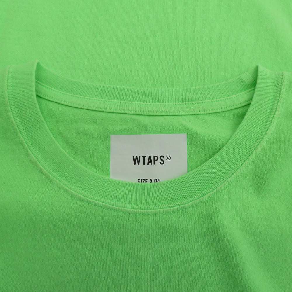 WTAPS ダブルタップス 21SS 211ATDT-CSM04 FLAT01 CREWNECK TEE COTTON フラット クルーネック 半袖 Tシャツ カットソー ライトグリーン系 X 04【新古品】【未使用】【中古】