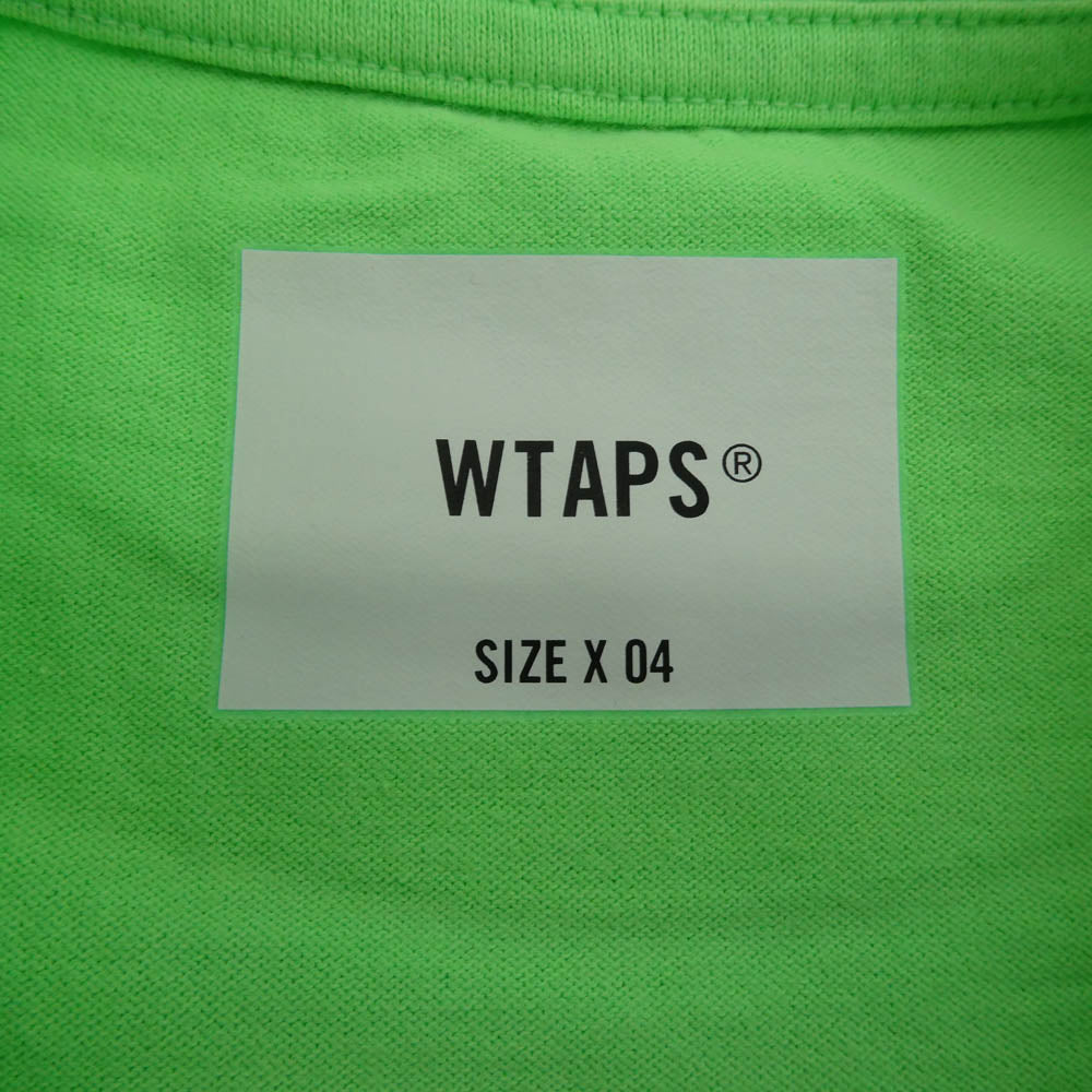 WTAPS ダブルタップス 21SS 211ATDT-CSM04 FLAT01 CREWNECK TEE COTTON フラット クルーネック 半袖 Tシャツ カットソー ライトグリーン系 X 04【新古品】【未使用】【中古】
