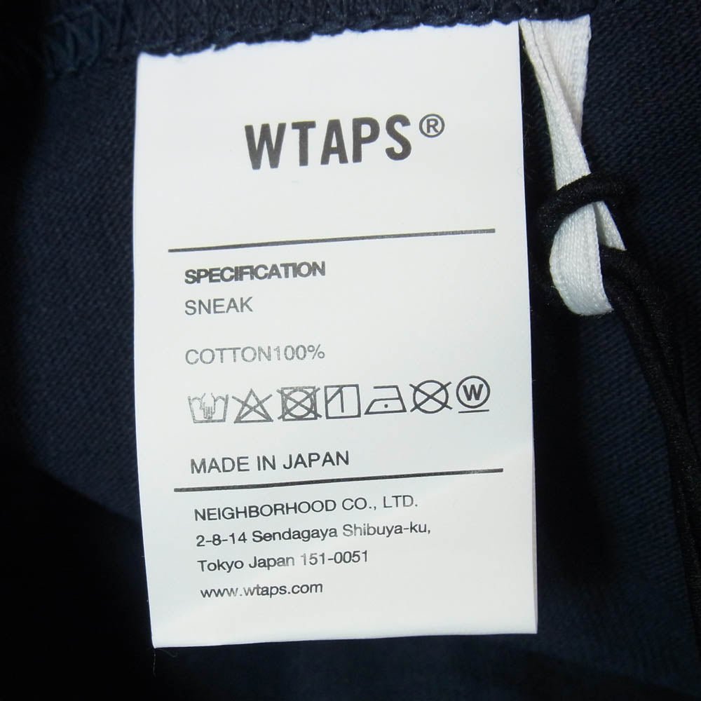 WTAPS ダブルタップス 24SS 241ATDT-STM04S SIGN SS フルロゴ フロントプリント クルーネック 半袖 Tシャツ カットソー ネイビー系 3【極上美品】【中古】