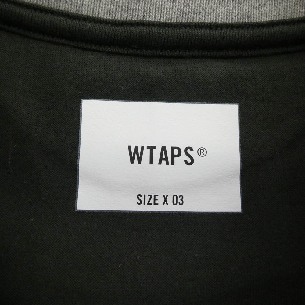 WTAPS ダブルタップス 22SS 221ATDT-CSM19 RING SS TEE ネックロゴ リング クルーネック 半袖 Tシャツ カットソー グリーン系 X 03【極上美品】【中古】