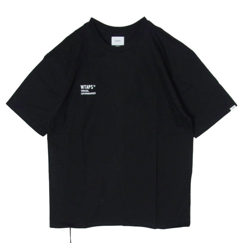WTAPS ダブルタップス 22SS 221PCDT-ST03S VISUAL UPARMORED SS ロゴプリント 半袖 Tシャツ カットソー ブラック系 4【極上美品】【中古】