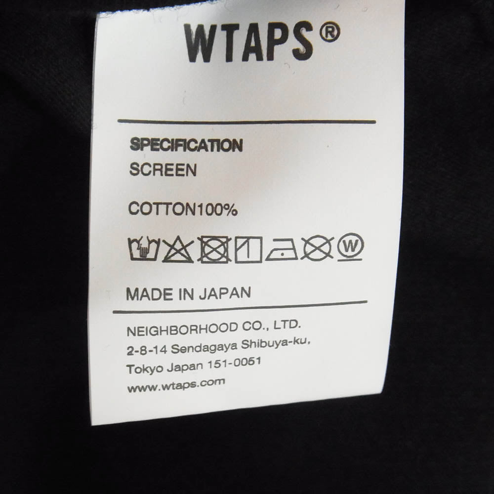 WTAPS ダブルタップス 22SS 221PCDT-ST03S VISUAL UPARMORED SS ロゴプリント 半袖 Tシャツ カットソー ブラック系 4【極上美品】【中古】