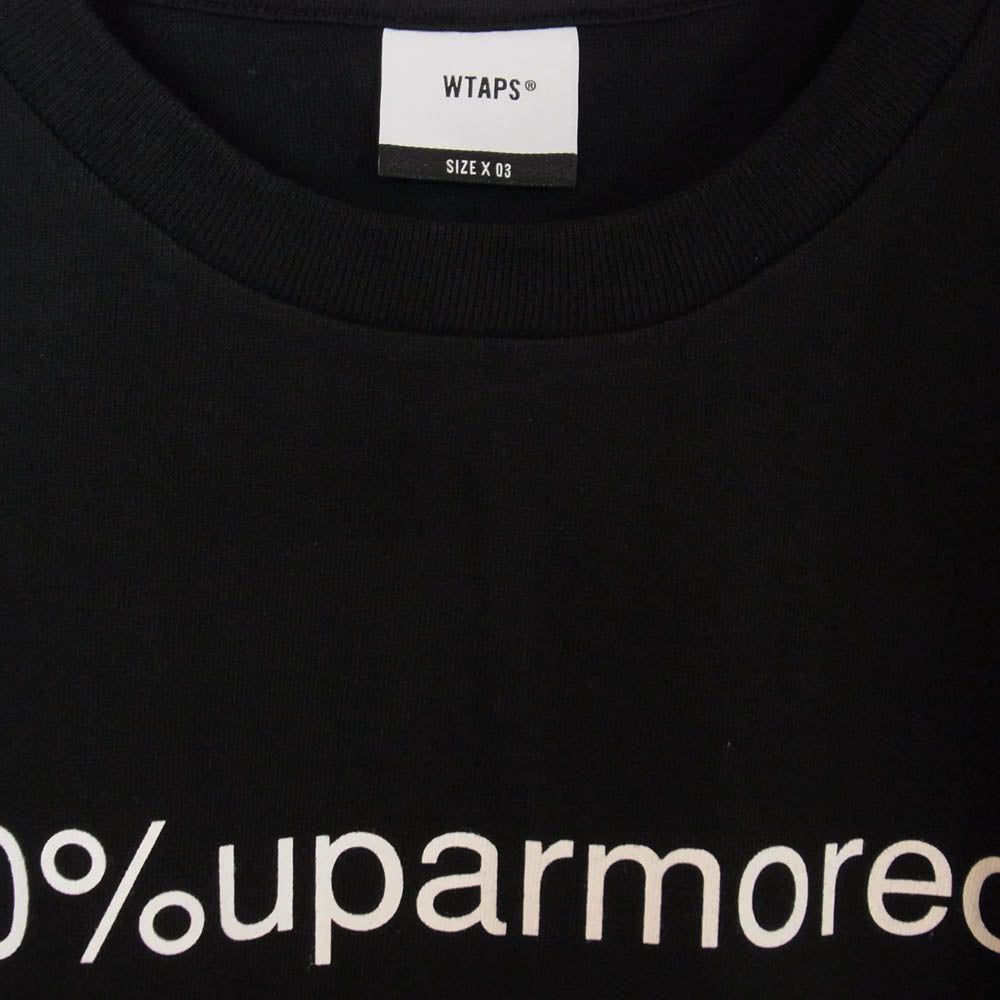 WTAPS ダブルタップス 22SS 221ATDT-STM05S 40PCT UPARMORED SS フロントプリント 半袖 Tシャツ カットソー ブラック系 3【新古品】【未使用】【中古】