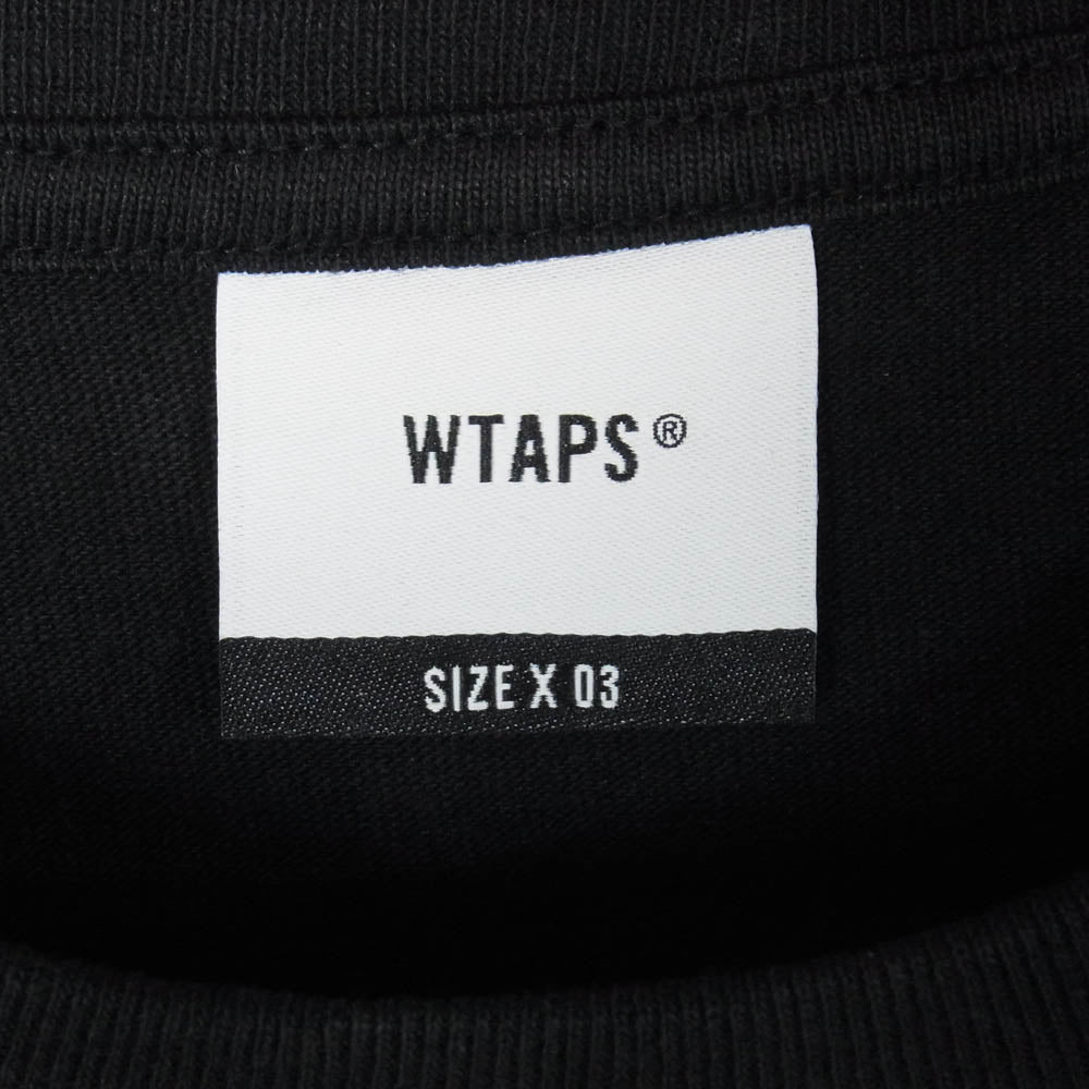 WTAPS ダブルタップス 22SS 221ATDT-STM05S 40PCT UPARMORED SS フロントプリント 半袖 Tシャツ カットソー ブラック系 3【新古品】【未使用】【中古】