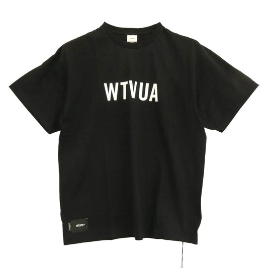 WTAPS ダブルタップス 25SS 251ATDT-STM04S TSSC SS COTTON WTVUA フロント ロゴ プリント クルーネック 半袖 Tシャツ カットソー ブラック系 X 03【新古品】【未使用】【中古】