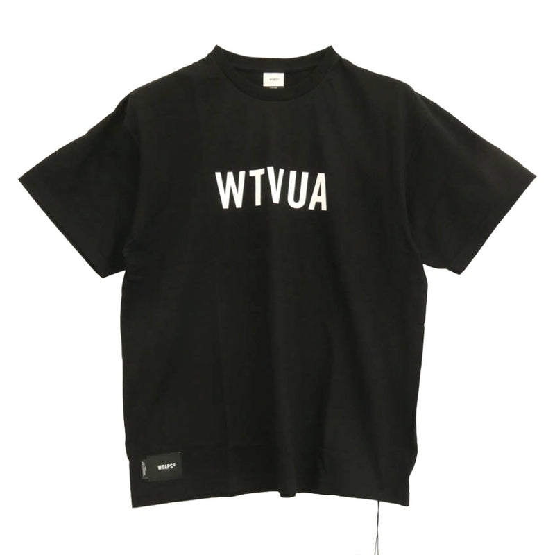 WTAPS ダブルタップス 25SS 251ATDT-STM04S TSSC SS COTTON WTVUA フロント ロゴ プリント クルーネック 半袖 Tシャツ カットソー ブラック系 X 03【新古品】【未使用】【中古】