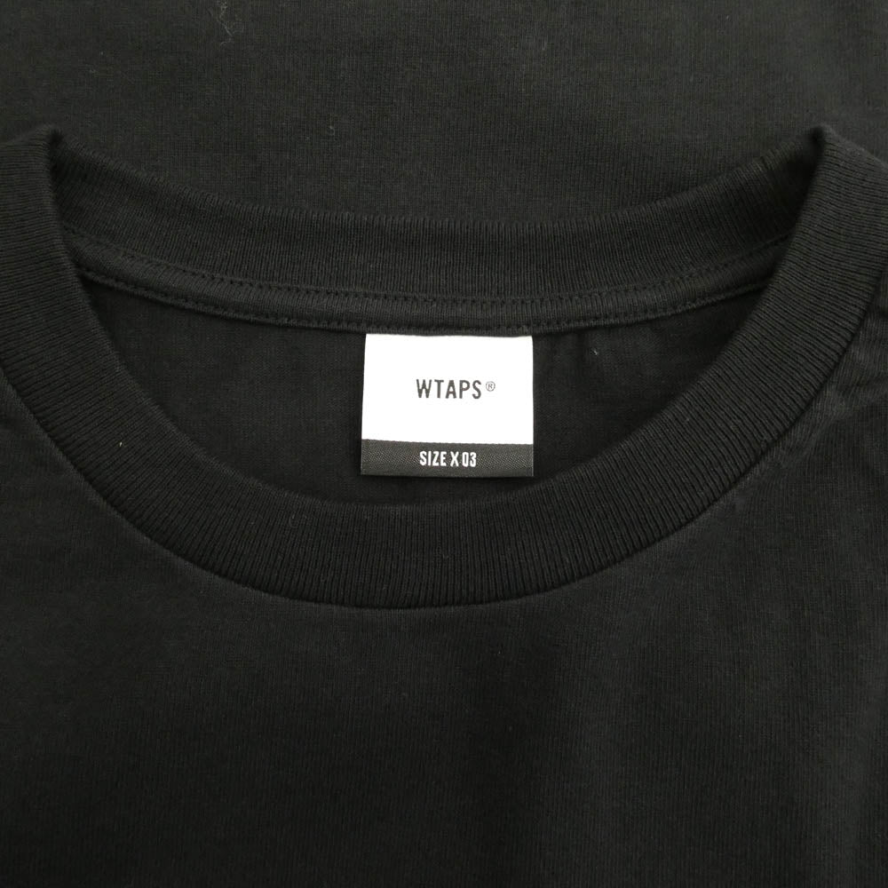 WTAPS ダブルタップス 25SS 251ATDT-STM04S TSSC SS COTTON WTVUA フロント ロゴ プリント クルーネック 半袖 Tシャツ カットソー ブラック系 X 03【新古品】【未使用】【中古】