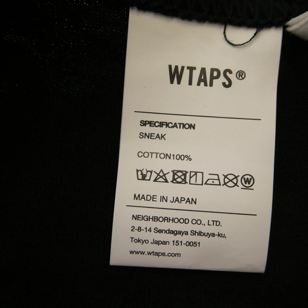 WTAPS ダブルタップス 25SS 251ATDT-STM04S TSSC SS COTTON WTVUA フロント ロゴ プリント クルーネック 半袖 Tシャツ カットソー ブラック系 X 03【新古品】【未使用】【中古】