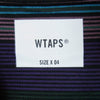 WTAPS ダブルタップス 22SS 221ATDT-CSM32 JAM 02LS ジャム ボーダー クルーネック ロゴ刺繍 長袖 Ｔシャツ カットソー パープル系 4【新古品】【未使用】【中古】