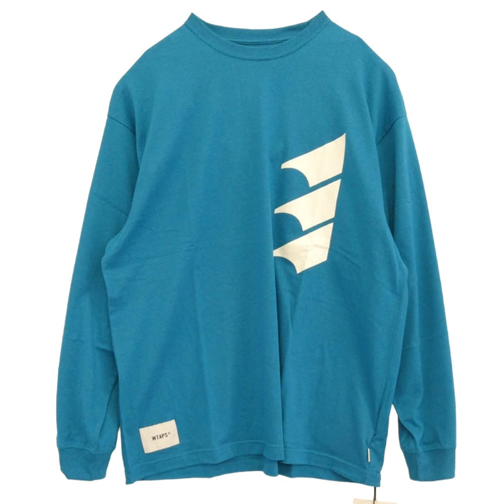 WTAPS ダブルタップス 25SS 251ATDT-CSM10 WOUND LS CTPL Tuerquoise ウーンド ターコイズ プリント ロングスリーブ クルーネック 長袖Tシャツ カットソー ブルー系 X 03【新古品】【未使用】【中古】