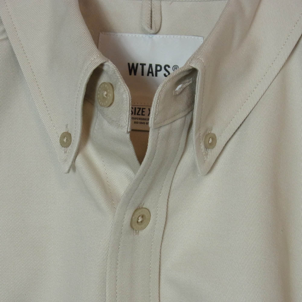 WTAPS ダブルタップス 22SS 221GWDT-SHM01 BD LS COTTON TWILL ボタンダウン ロング スリーブ 長袖 シャツ GRAY 2【新古品】【未使用】【中古】
