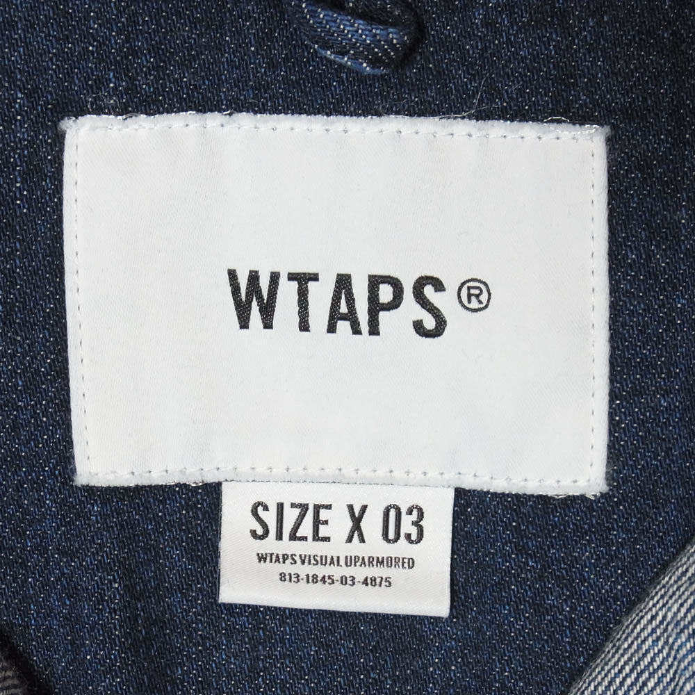 WTAPS ダブルタップス 21AW 212WVDT-SHM05 LS COTTON DENIM ボタンダウン デニム 長袖シャツ インディゴブルー系 L【新古品】【未使用】【中古】