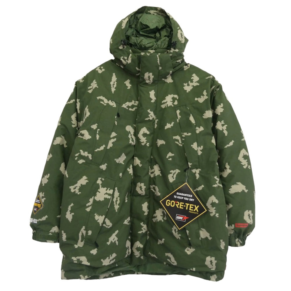 Supreme シュプリーム 21AW GORE-TEX 700-Fill Down Parka Camo ゴアテックス ボアパーカー ダウンジャケット カモフラージュ グリーン系 M【中古】