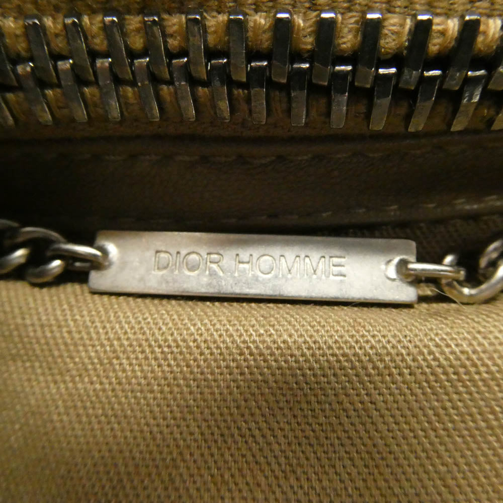 DIOR HOMME ディオールオム 04AW 4HH1042893 エディ期 レザー切替 ファーフード ダウン ベスト ベージュ系 50【中古】