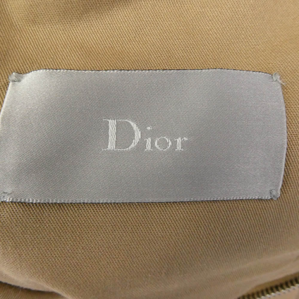 DIOR HOMME ディオールオム 04AW 4HH1042893 エディ期 レザー切替 ファーフード ダウン ベスト ベージュ系 50【中古】