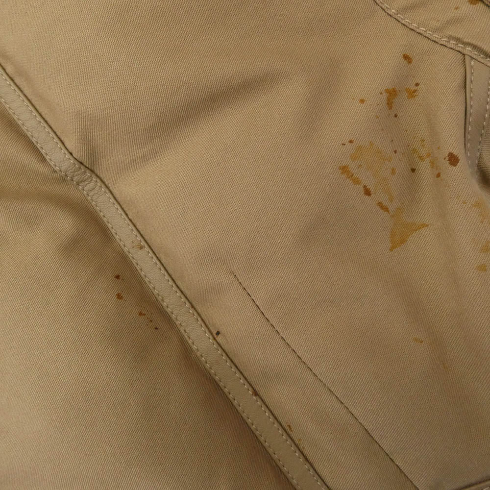 DIOR HOMME ディオールオム 04AW 4HH1042893 エディ期 レザー切替 ファーフード ダウン ベスト ベージュ系 50【中古】