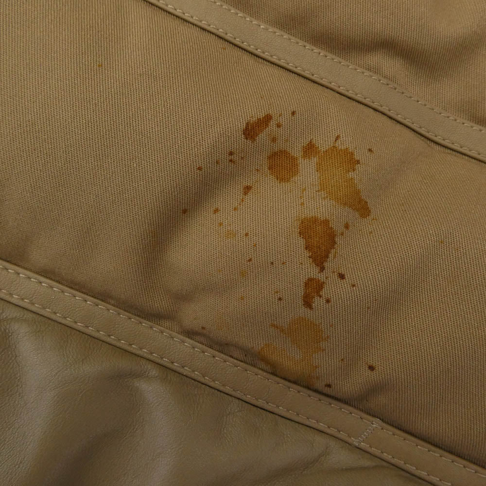 DIOR HOMME ディオールオム 04AW 4HH1042893 エディ期 レザー切替 ファーフード ダウン ベスト ベージュ系 50【中古】