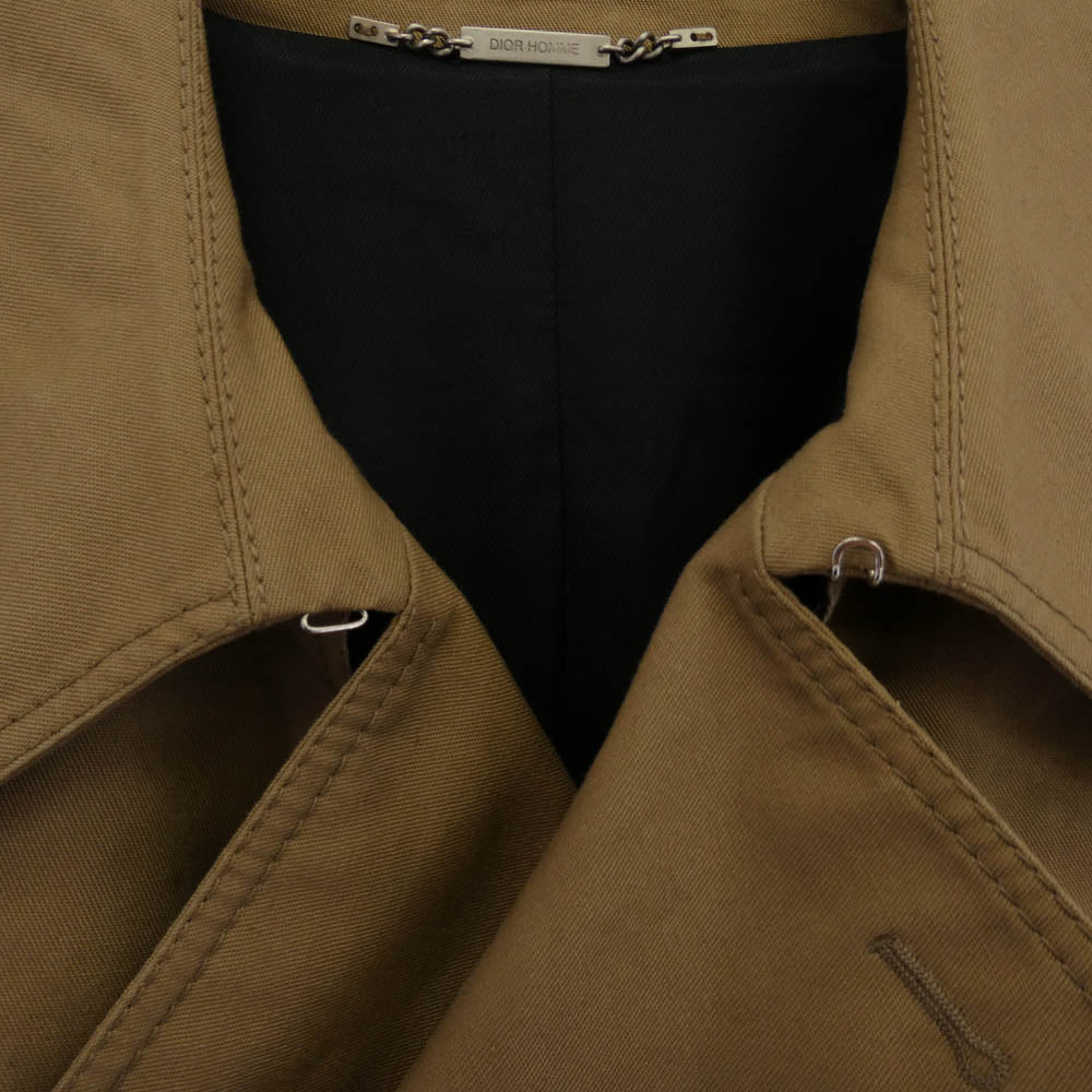 DIOR HOMME ディオールオム 04AW 4HH1036693 エディ期 ダブルブレスト ツイル トレンチ コート ベージュ系 52【中古】
