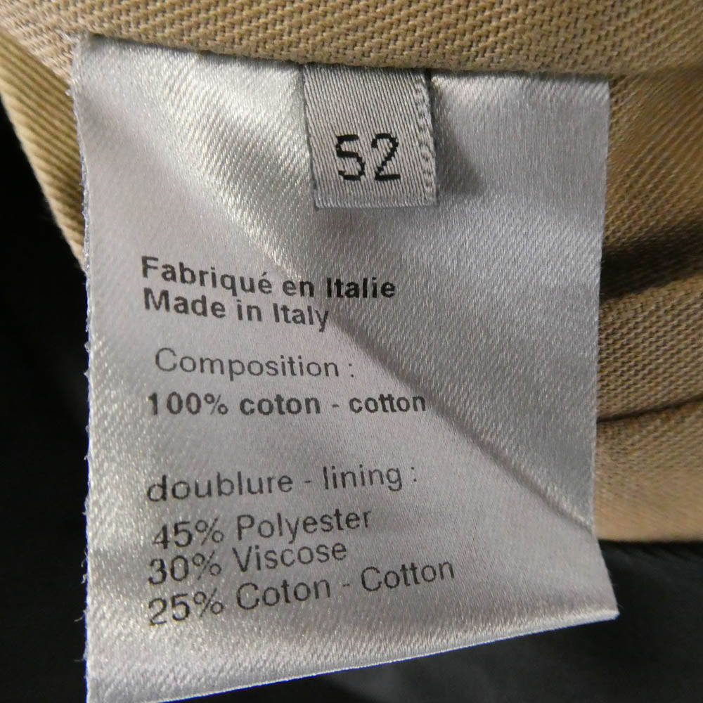 DIOR HOMME ディオールオム 04AW 4HH1036693 エディ期 ダブルブレスト ツイル トレンチ コート ベージュ系 52【中古】