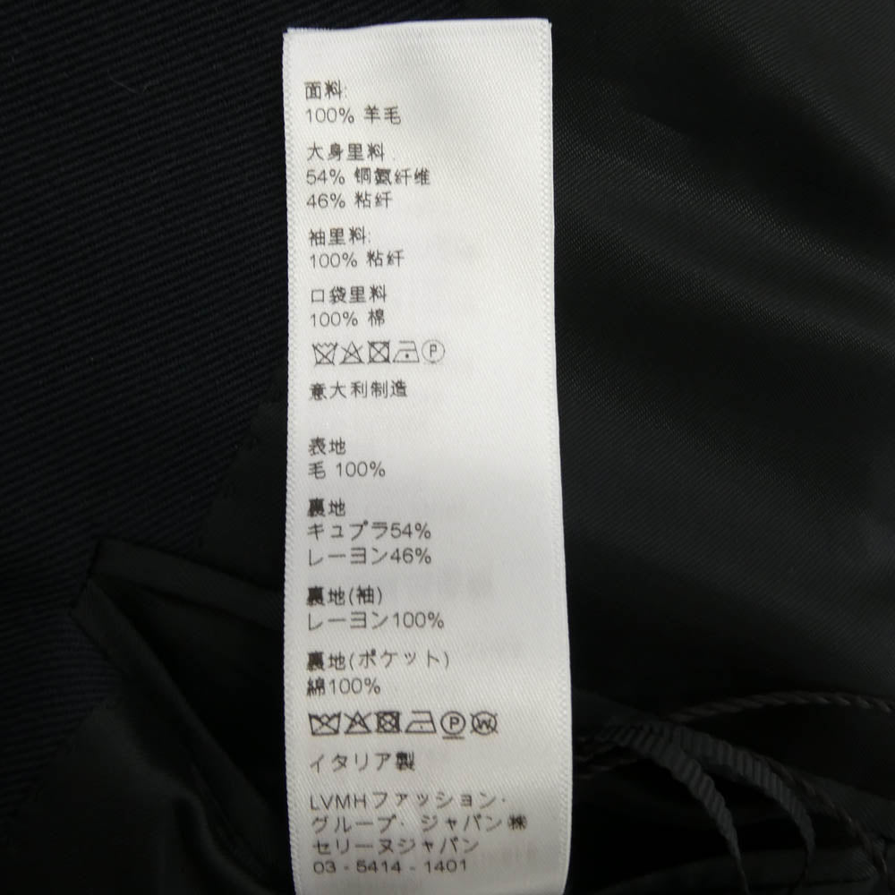 CELINE セリーヌ 20SS 2V047092D エディ期 Classic Jacket In Diagonal Wool ダイアゴナルウール クラシック ジャケット ダブルブレスト ブレザー ネイビー系 52【極上美品】【中古】