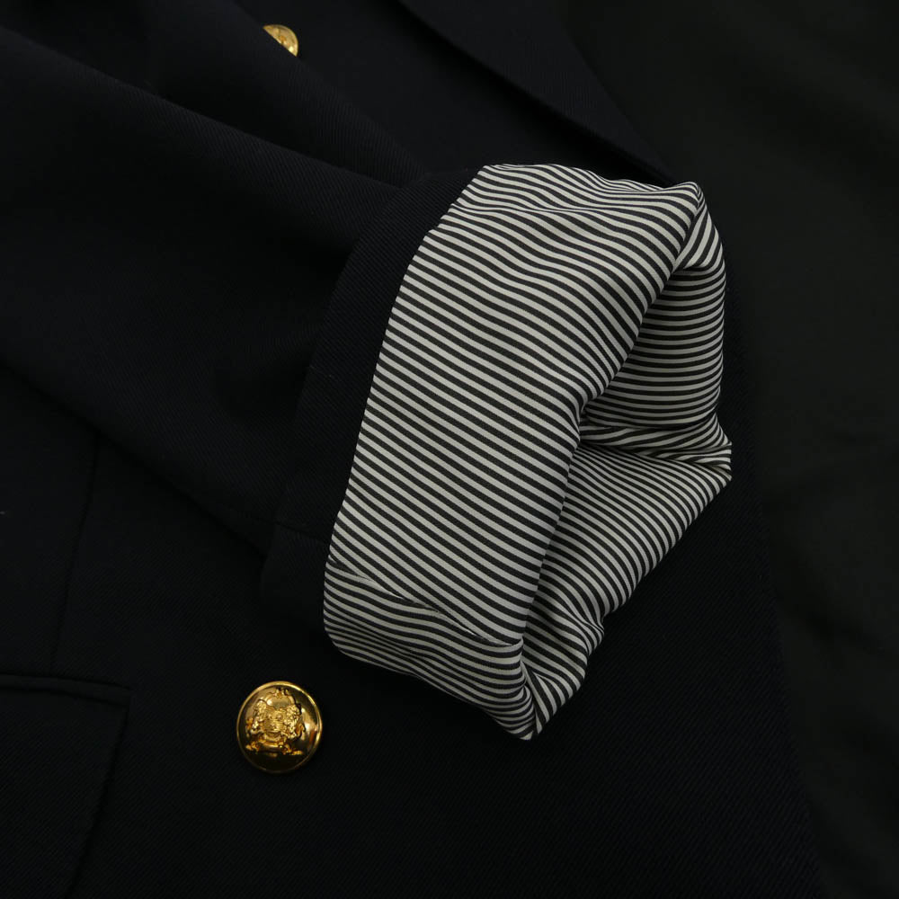 CELINE セリーヌ 20SS 2V047092D エディ期 Classic Jacket In Diagonal Wool ダイアゴナルウール クラシック ジャケット ダブルブレスト ブレザー ネイビー系 52【極上美品】【中古】