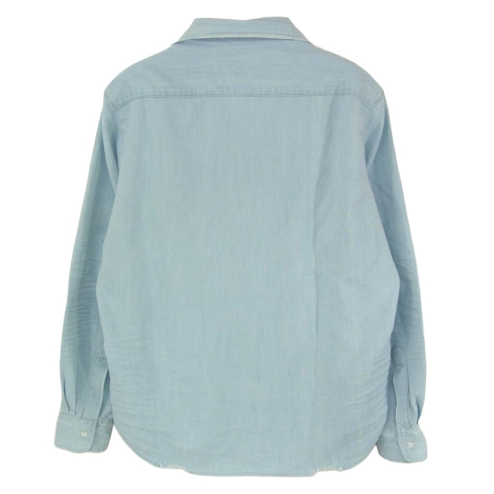 Frank&Eileen フランクアンドアイリーン 9910700156 STONEWASHED SHIRT ストーンウォッシュド コットン 長袖 シャツ ライトブルー系 XXS【中古】