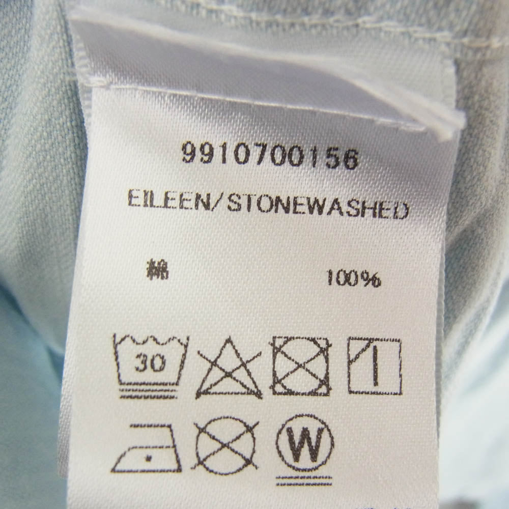 Frank&Eileen フランクアンドアイリーン 9910700156 STONEWASHED SHIRT ストーンウォッシュド コットン 長袖 シャツ ライトブルー系 XXS【中古】