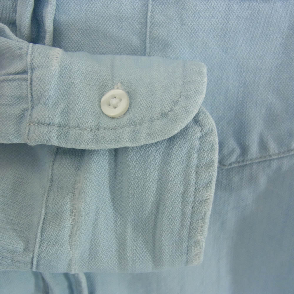 Frank&Eileen フランクアンドアイリーン 9910700156 STONEWASHED SHIRT ストーンウォッシュド コットン 長袖 シャツ ライトブルー系 XXS【中古】