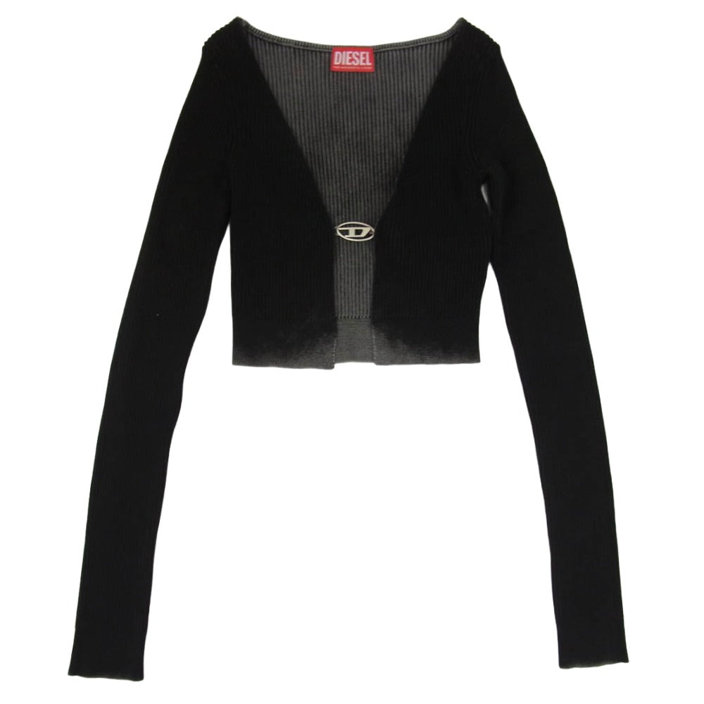 DIESEL ディーゼル A14846 M-LATINA オーバルD ロゴ フック カーディガン ブラック系 XS【中古】