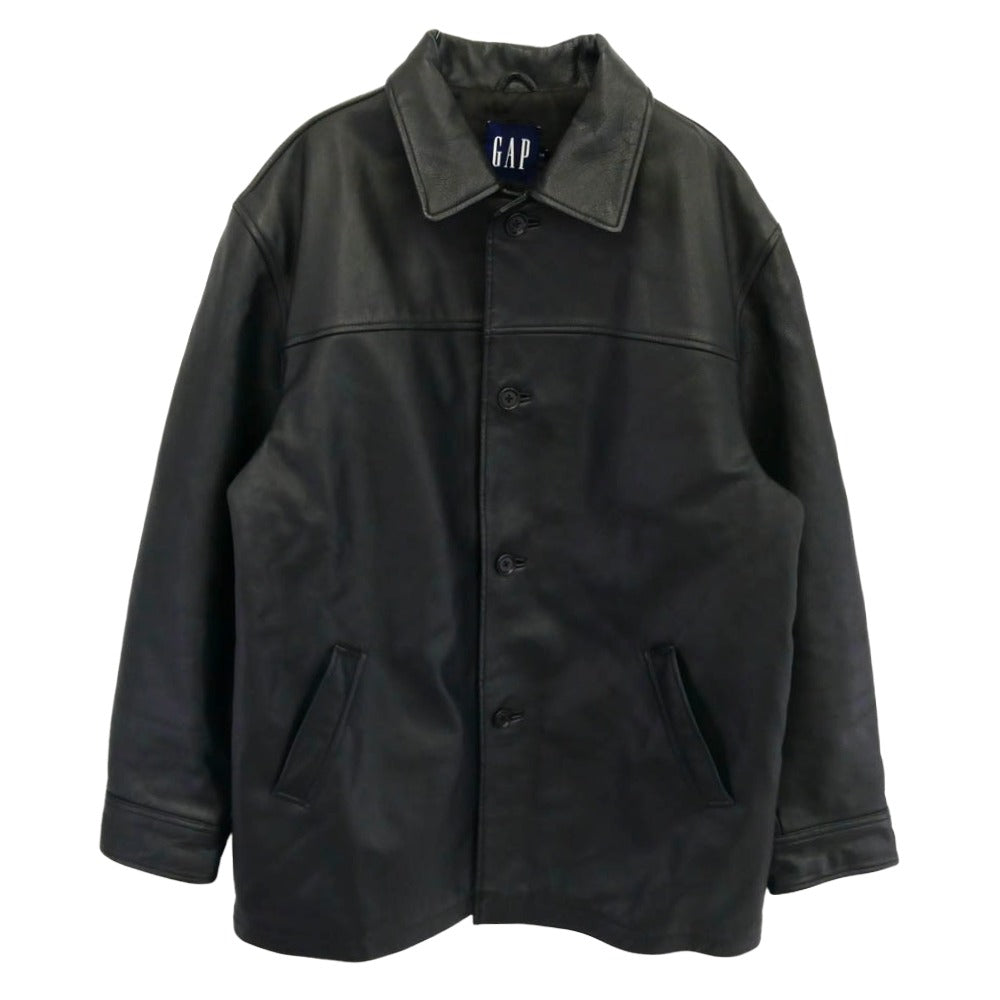 GAP ギャップ OLD オールド 内側キルティング レザー コート ジャケット ブラック系 L【中古】