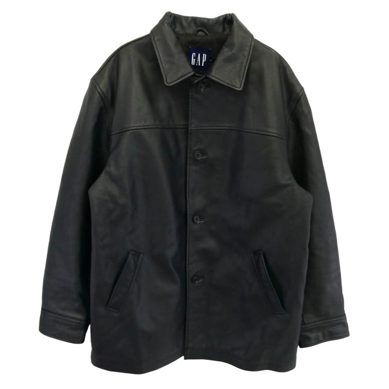 GAP ギャップ OLD オールド 内側キルティング レザー コート ジャケット ブラック系 L【中古】