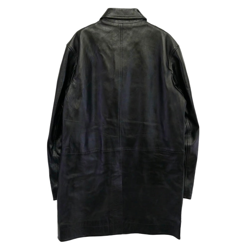 DIESEL ディーゼル A14125 24-25AW グレンマーティンス期 L-CORDIER ラムレザー ステンカラー コート ブラック系 50【中古】