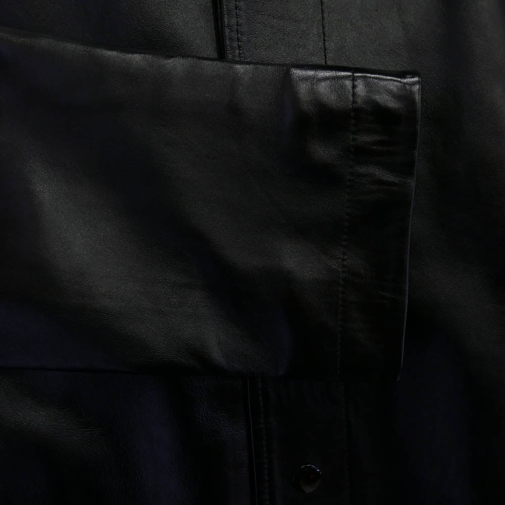 DIESEL ディーゼル A14125 24-25AW グレンマーティンス期 L-CORDIER ラムレザー ステンカラー コート ブラック系 50【中古】