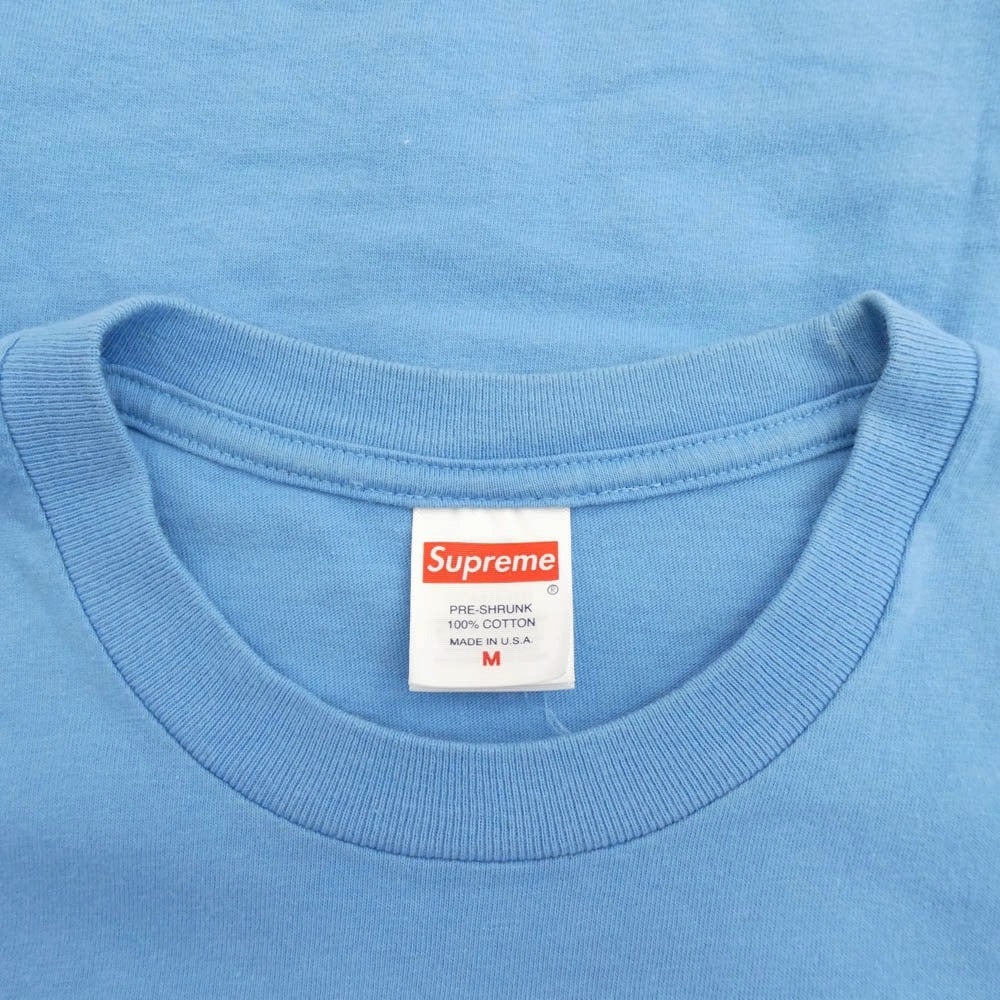 Supreme シュプリーム 24SS Pinline Tee Bright Blue ピンライン Tシャツ ブライト ブルー ライトブルー系 M【中古】