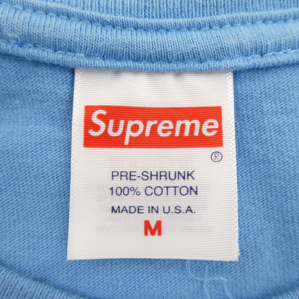 Supreme シュプリーム 24SS Pinline Tee Bright Blue ピンライン Tシャツ ブライト ブルー ライトブルー系 M【中古】