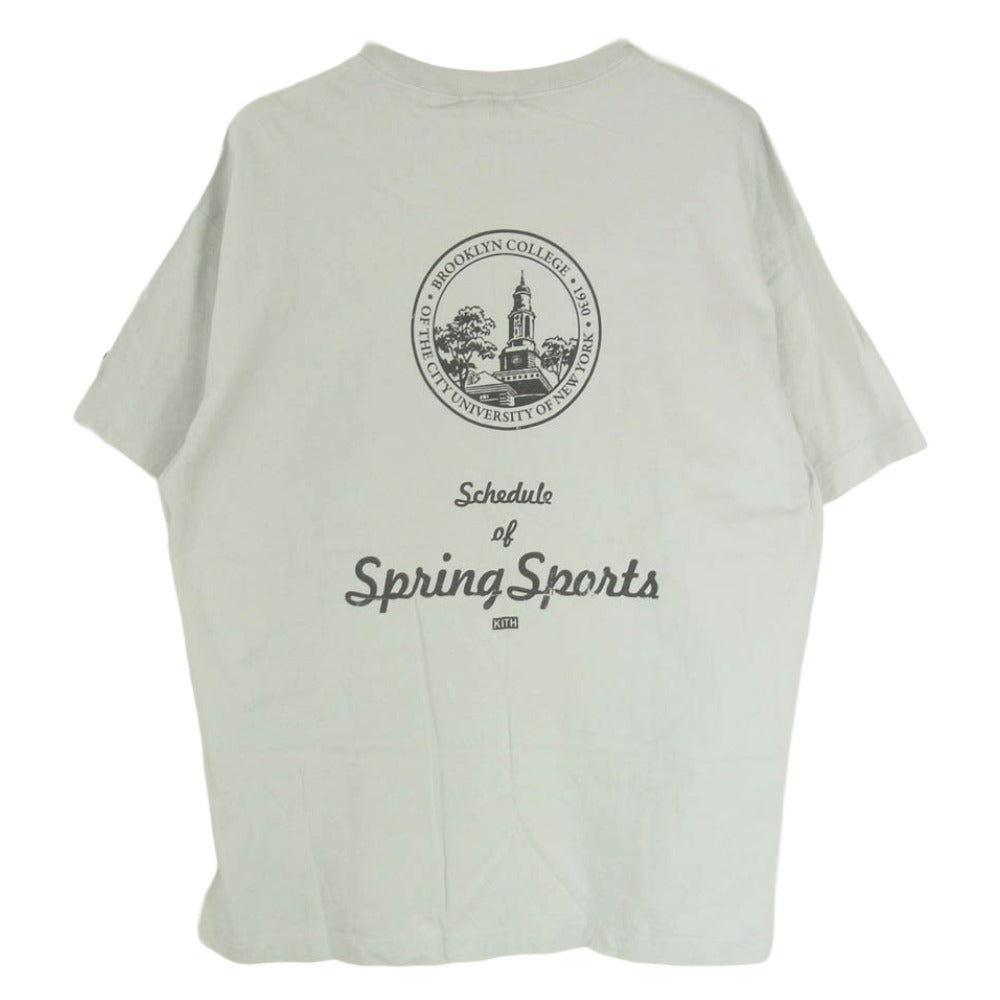 KITH キス BK College Track Vintage Tee ブルックリン 半袖 Tシャツ グレー系 L【中古】