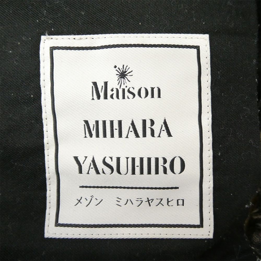 Maison MIHARA YASUHIRO メゾンミハラヤスヒロ 23AW A11PT011 Synthetic Leather Pants ヴィンテージ加工 シンセティックレザー ワイド トラック パンツ ブラック系 46【中古】