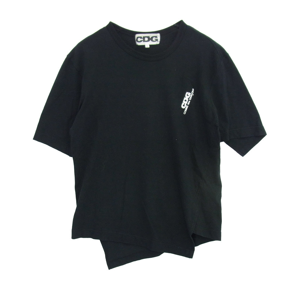 COMME des GARCONS コムデギャルソン 23SS SZ-T050 CDG クルーネック アシンメトリー 半袖 Tシャツ ブラック系 L【中古】