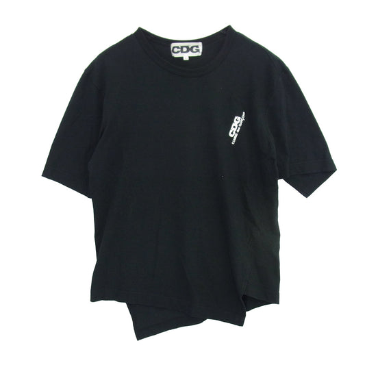 COMME des GARCONS コムデギャルソン 23SS SZ-T050 CDG クルーネック アシンメトリー 半袖 Tシャツ ブラック系 L【中古】