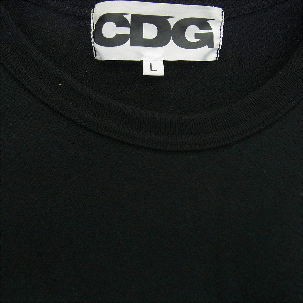 COMME des GARCONS コムデギャルソン 23SS SZ-T050 CDG クルーネック アシンメトリー 半袖 Tシャツ ブラック系 L【中古】