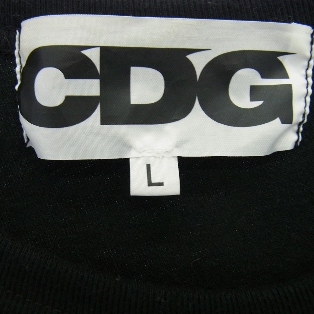 COMME des GARCONS コムデギャルソン 23SS SZ-T050 CDG クルーネック アシンメトリー 半袖 Tシャツ ブラック系 L【中古】