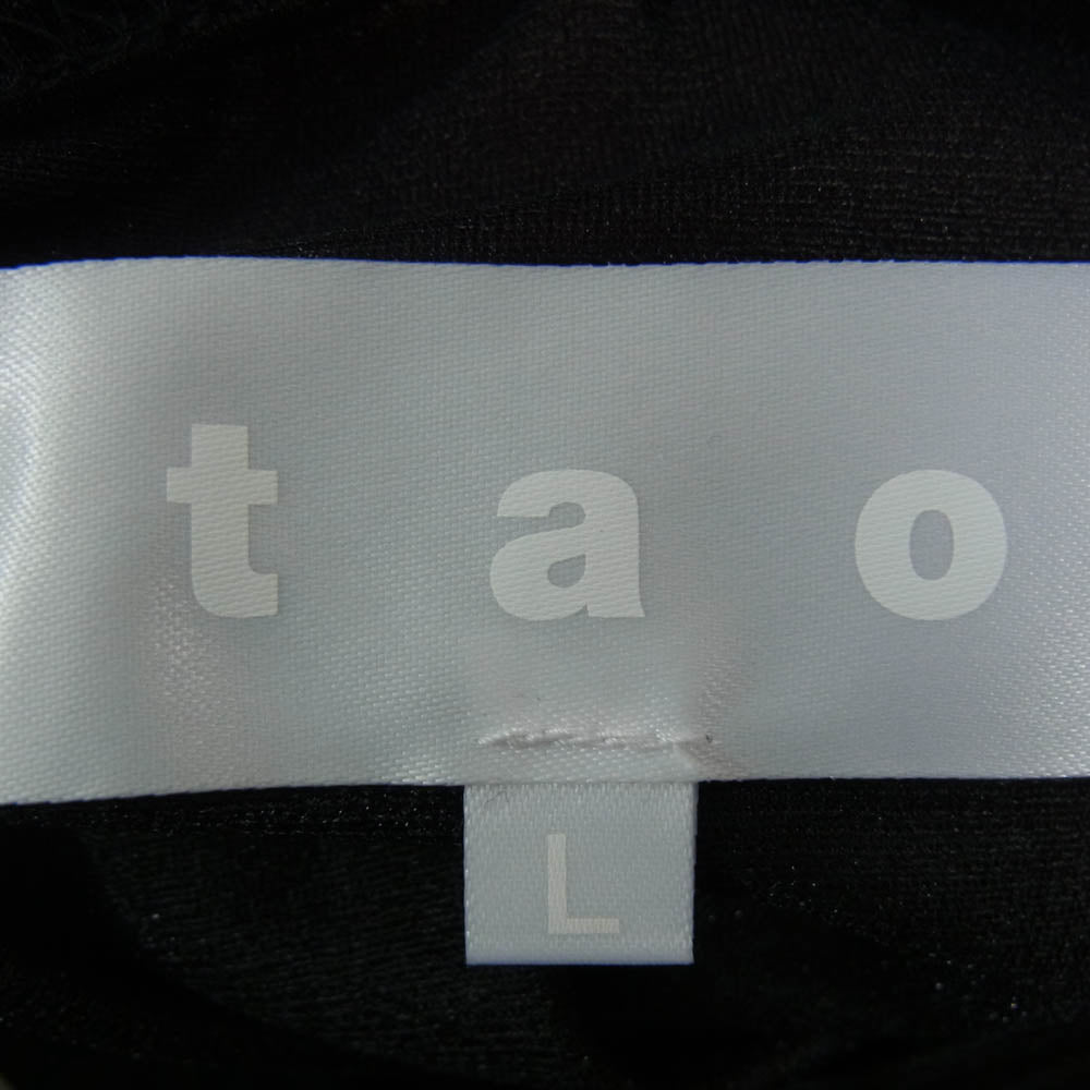 tao COMME des GARCONS タオ コムデギャルソン 25SS TO-T021-051 シアー ギャザーチュニック レイヤード 長袖 シャツ ブラック系 L【美品】【中古】
