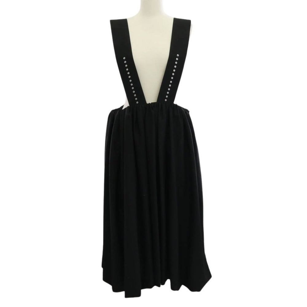 ノワールケイニノミヤ コムデギャルソン 22SS 3I-A002 ウール100％ ジャンパースカート ジャンプスカート 吊りスカート ブラック系 S【中古】