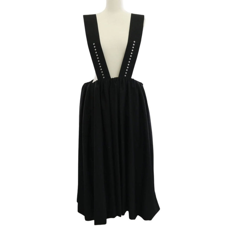 ノワールケイニノミヤ コムデギャルソン 22SS 3I-A002 ウール100％ ジャンパースカート ジャンプスカート 吊りスカート ブラック系 S【中古】